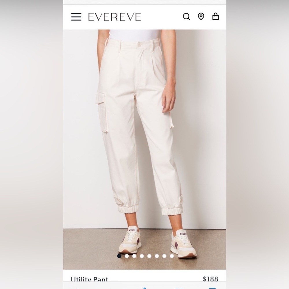 NWT EverEve Monrow utility pant off white